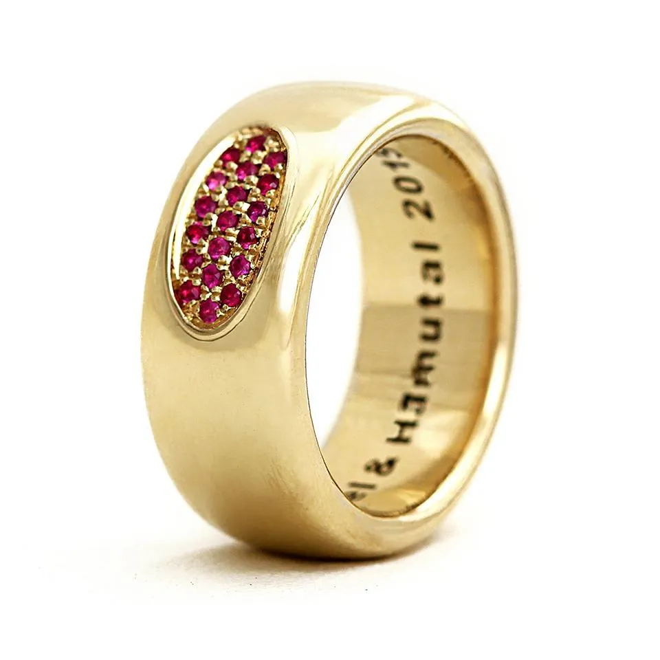 Armor- promise rings for him and her, Ruby