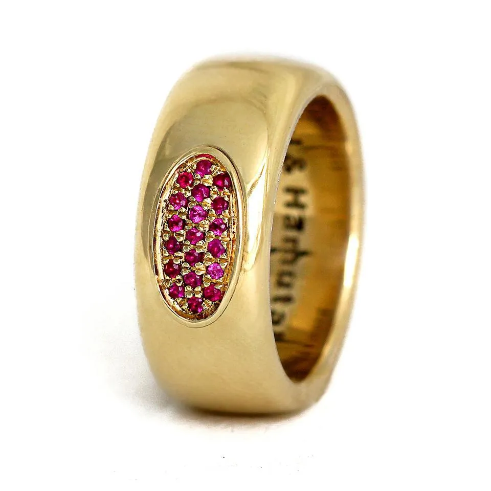 Armor- promise rings for him and her, Ruby