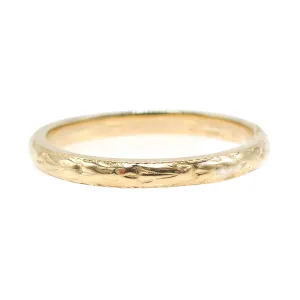 Art Deco Style Engraved Wedding Band in White, Yellow or Rose Gold