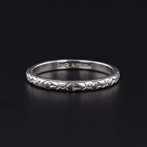 Art Deco Wedding Ring or Wedding Band of 18k Gold