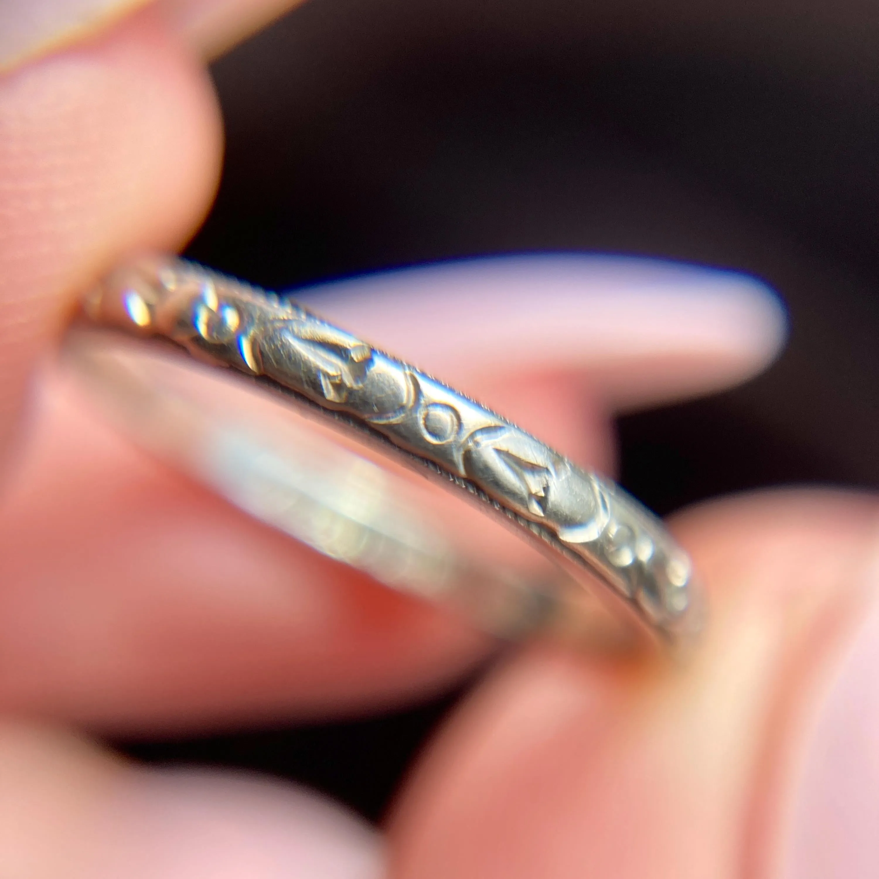 Art Deco Wedding Ring or Wedding Band of 18k Gold