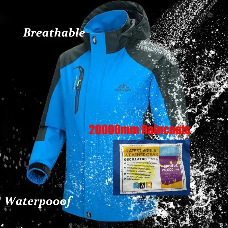 Autumn Men Waterproof Rain Jacket with Hooded Climbing Jacket Casual Men Sports Hiking Coats Men Mountain Ski Windbreaker Jacket