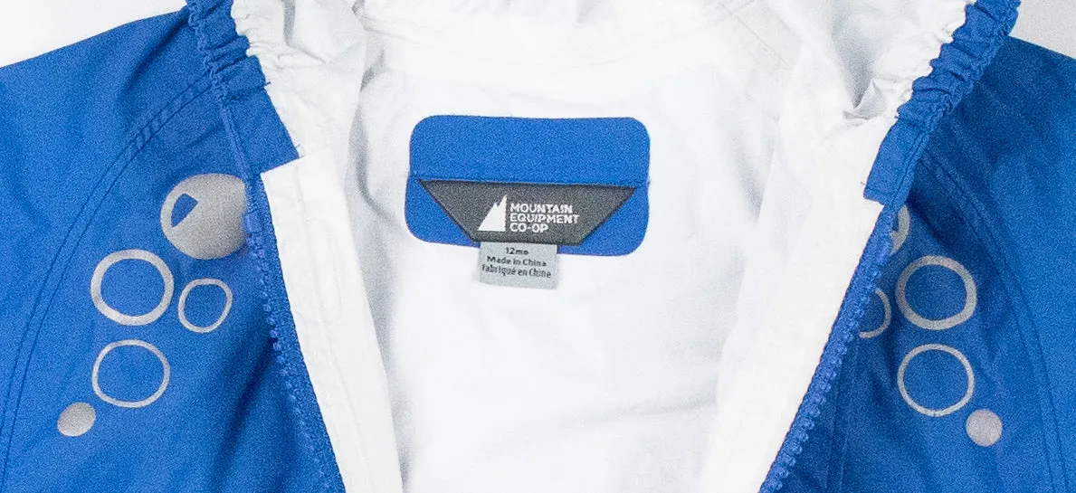 BABY BOY SIZE 12 MONTHS - MEC, Blue Rain Jacket EUC B40