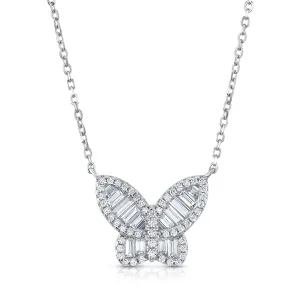 BAGUETTE BEAUTY BUTTERFLY NECKLACE, SILVER