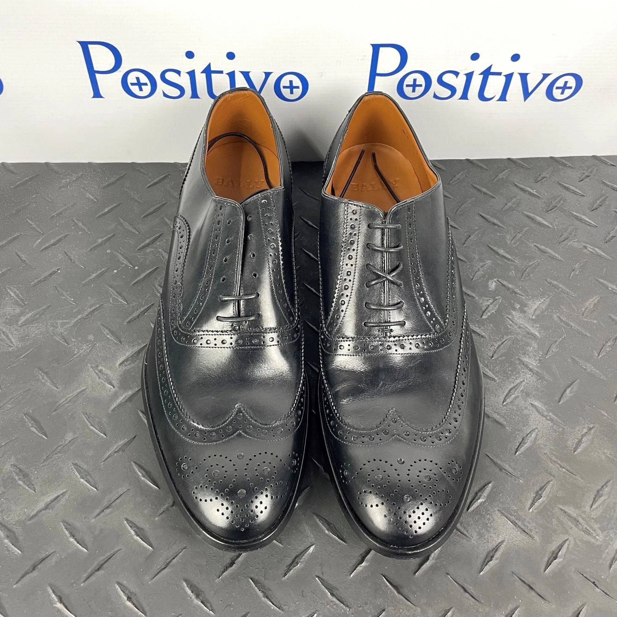 Bally Bruck Black Leather Oxfords w/ Defect