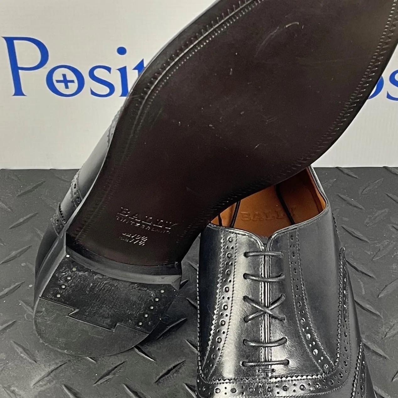 Bally Bruck Black Leather Oxfords w/ Defect
