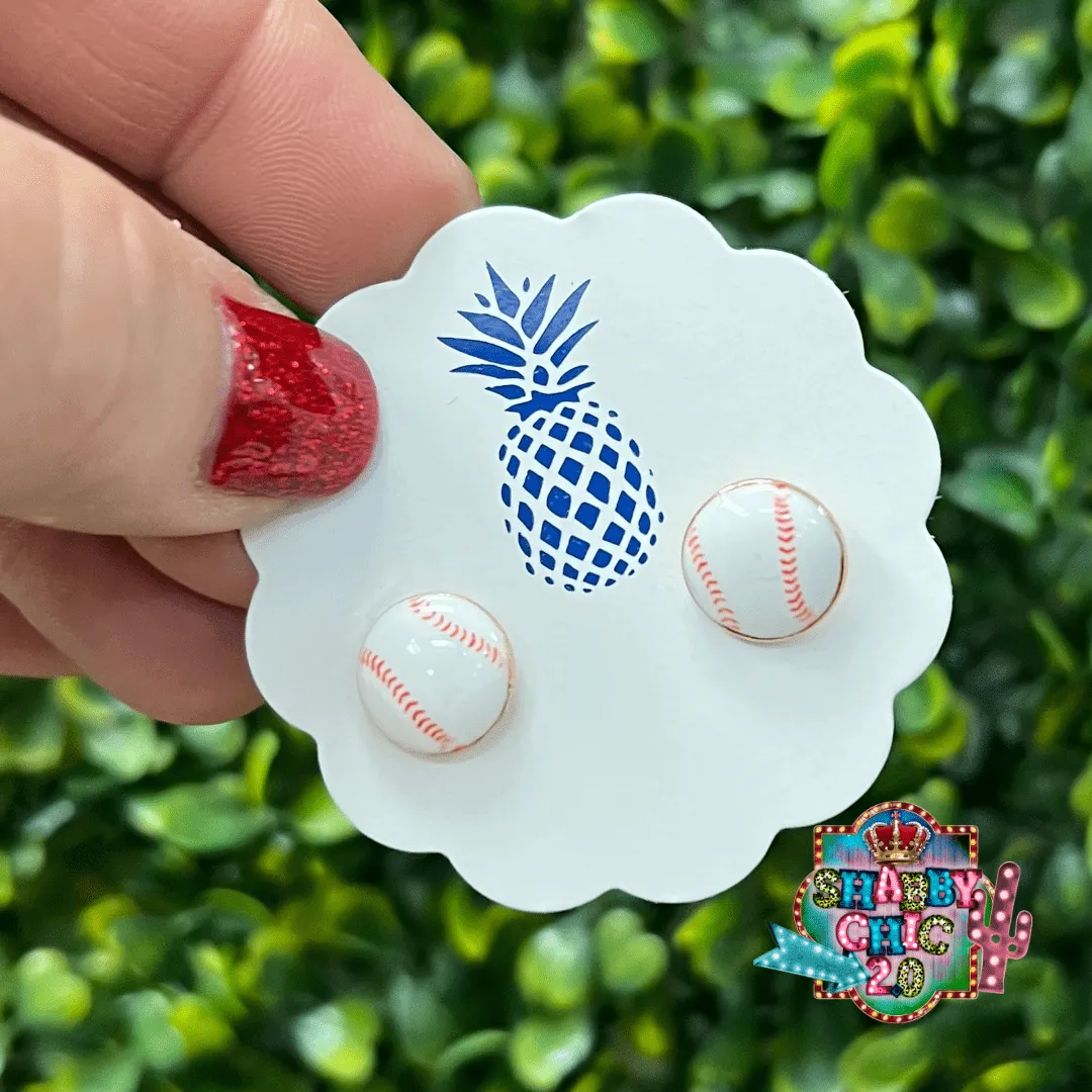 Baseball Stud Earrings