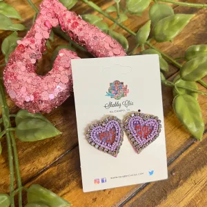 Beaded Conversation Heart Earrings