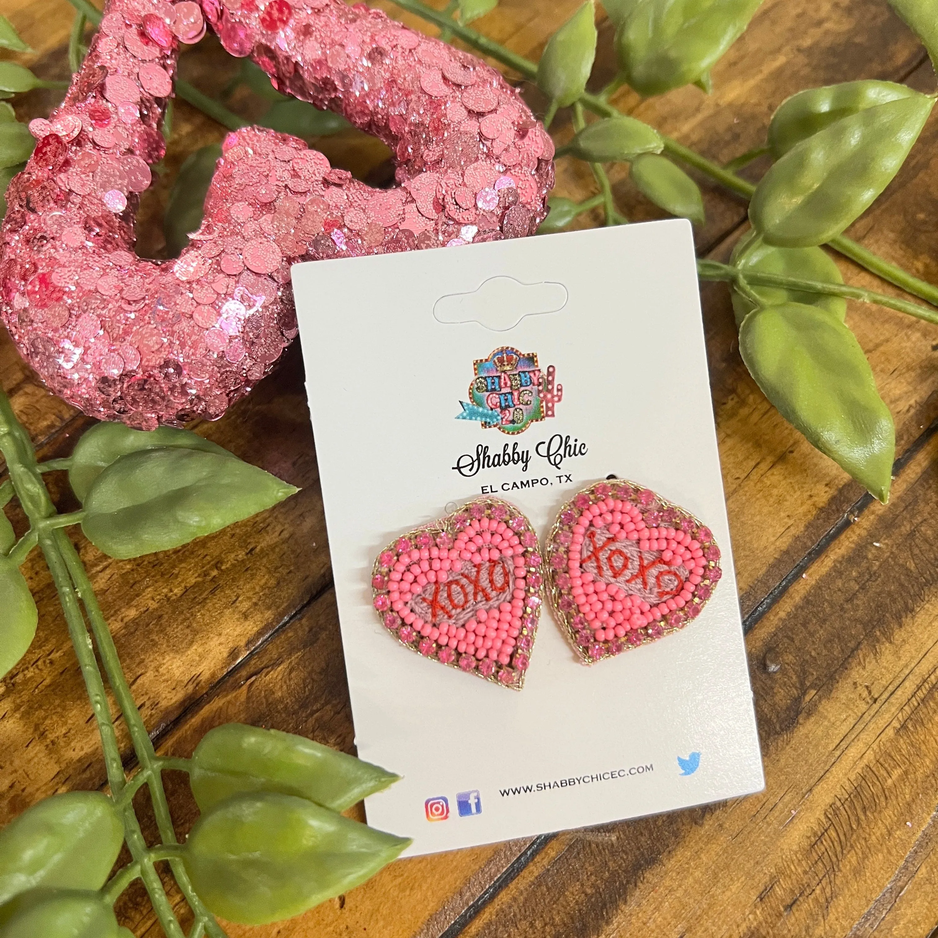Beaded Conversation Heart Earrings