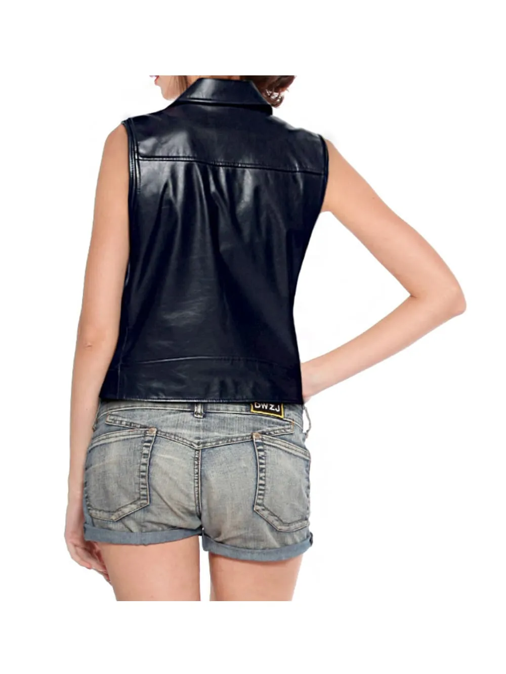 Belted Edge Off-Center Leather Vest
