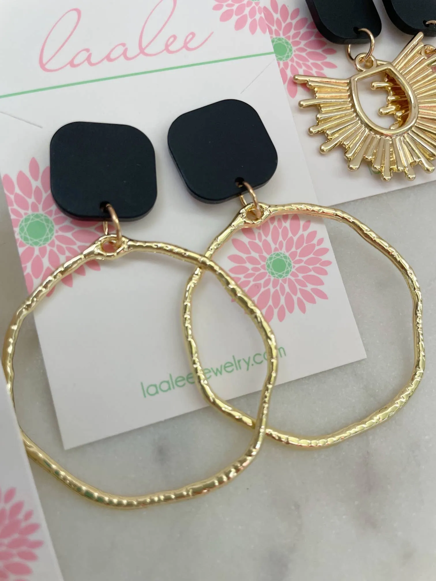 Black and Gold Statement Earrings