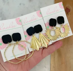 Black and Gold Statement Earrings