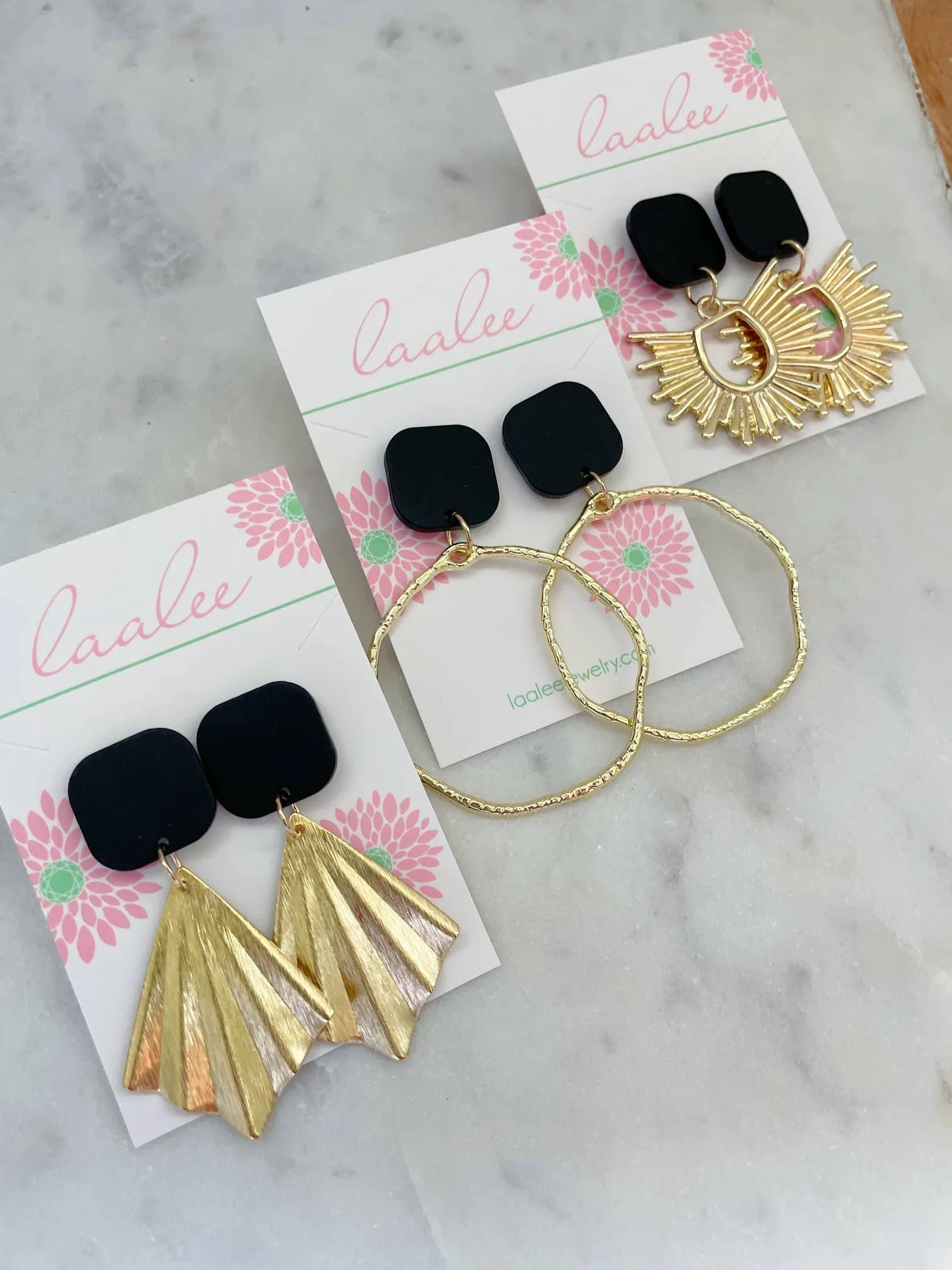 Black and Gold Statement Earrings