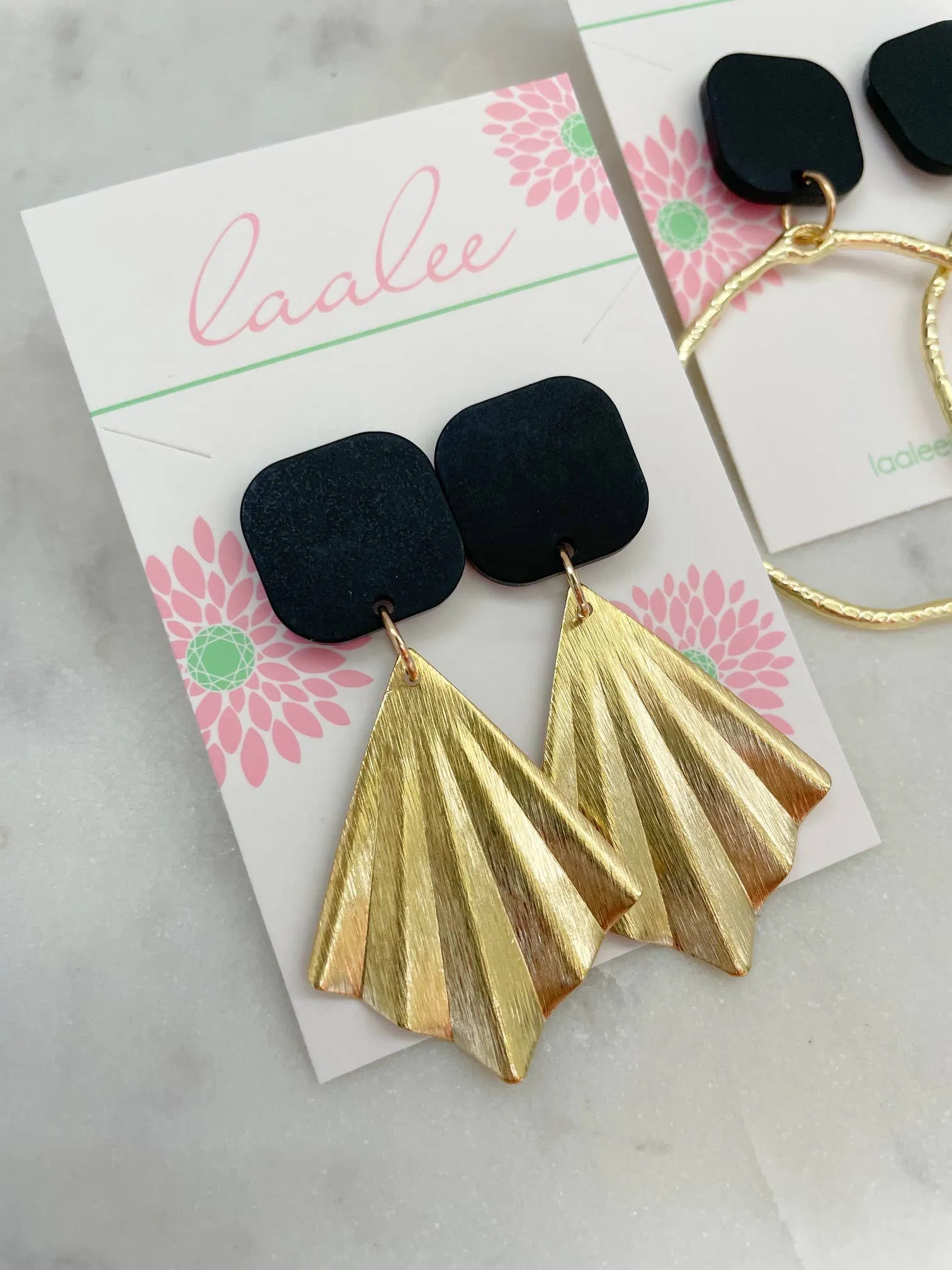 Black and Gold Statement Earrings