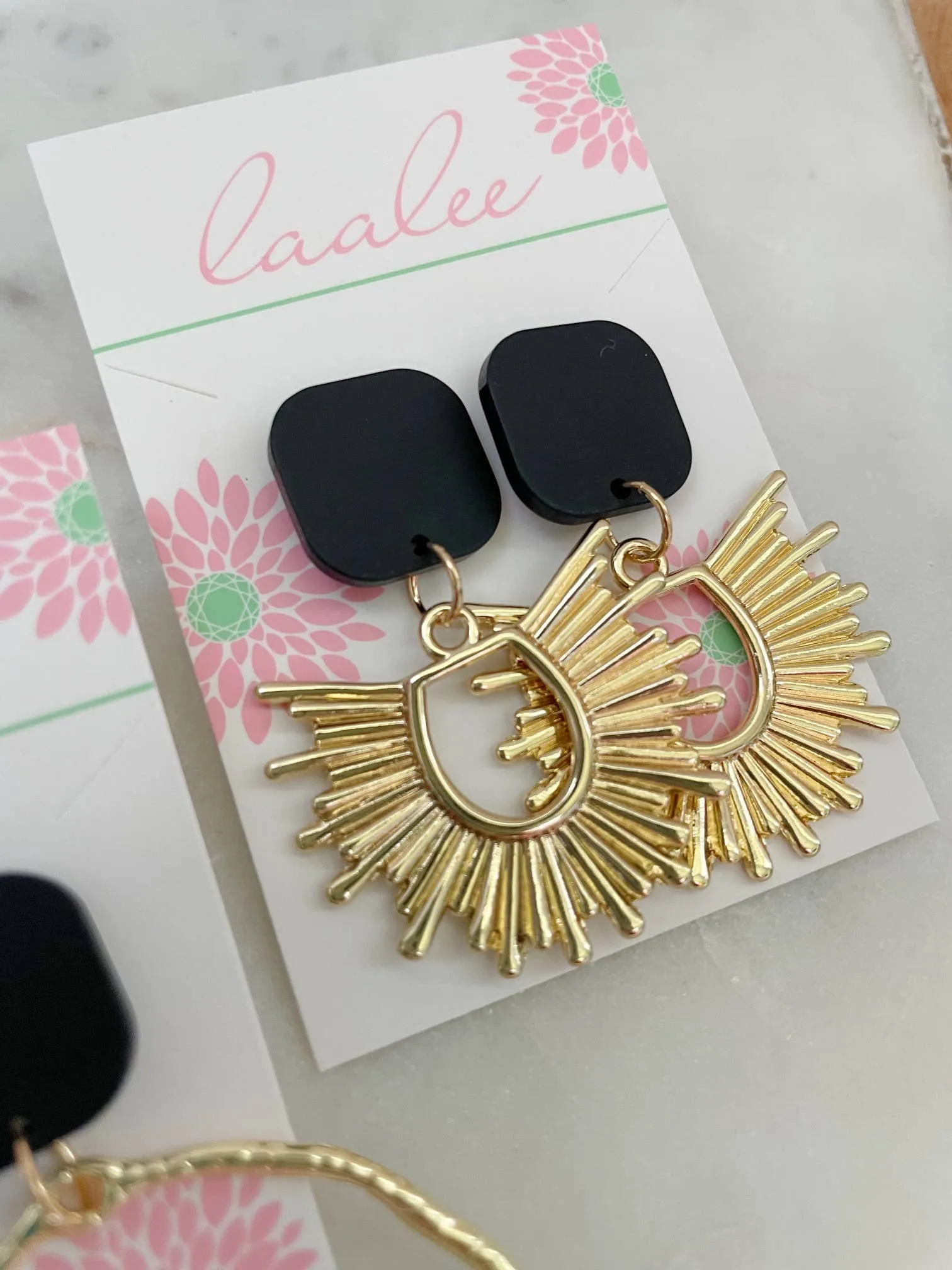 Black and Gold Statement Earrings