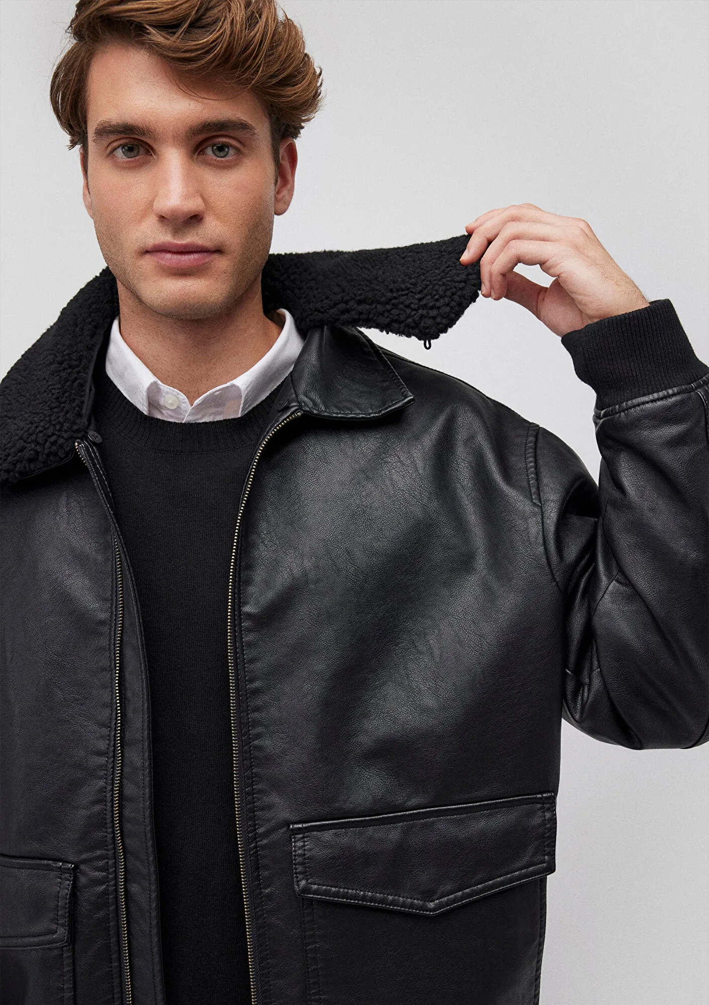 Black Faux Leather Jacket