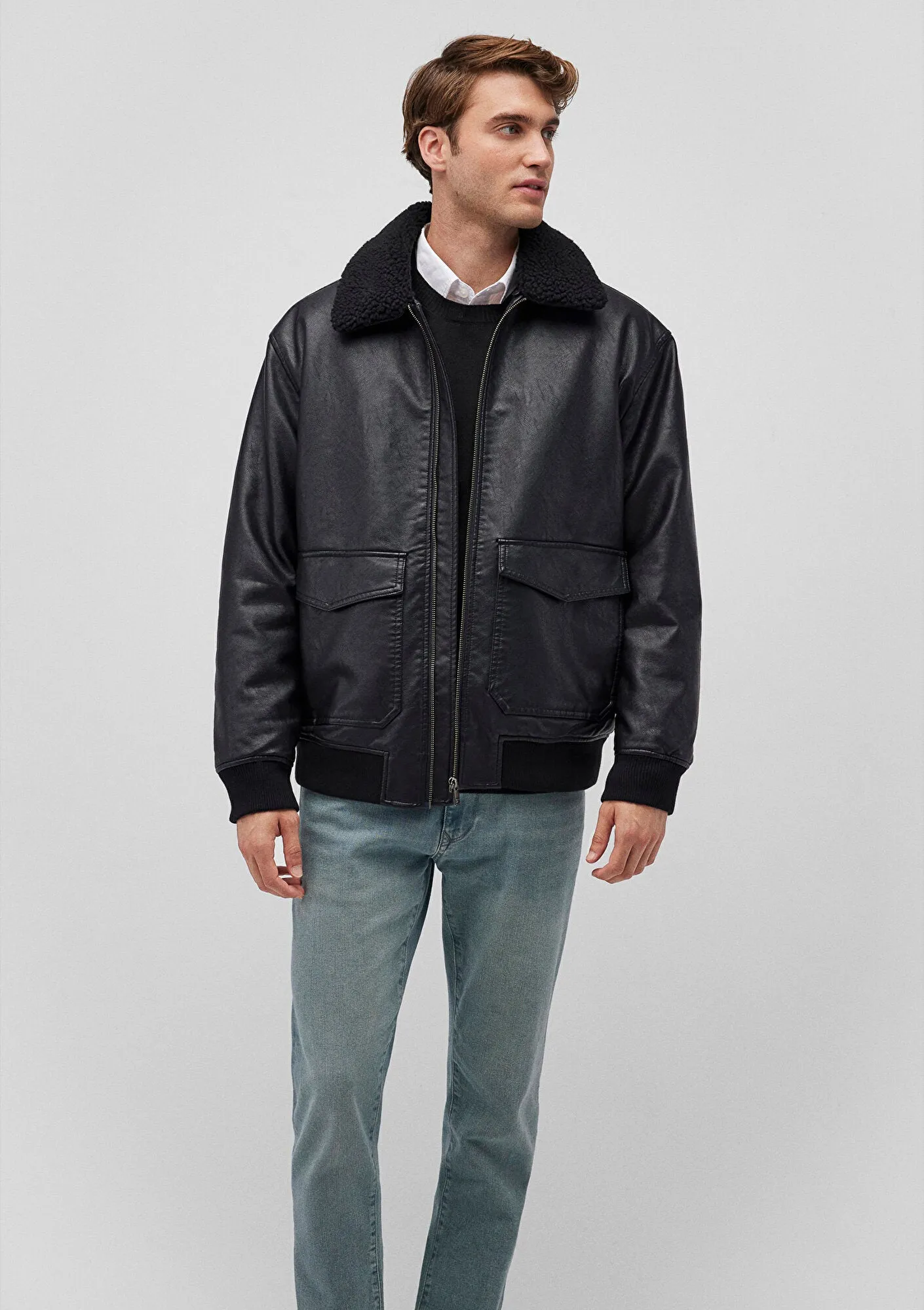 Black Faux Leather Jacket