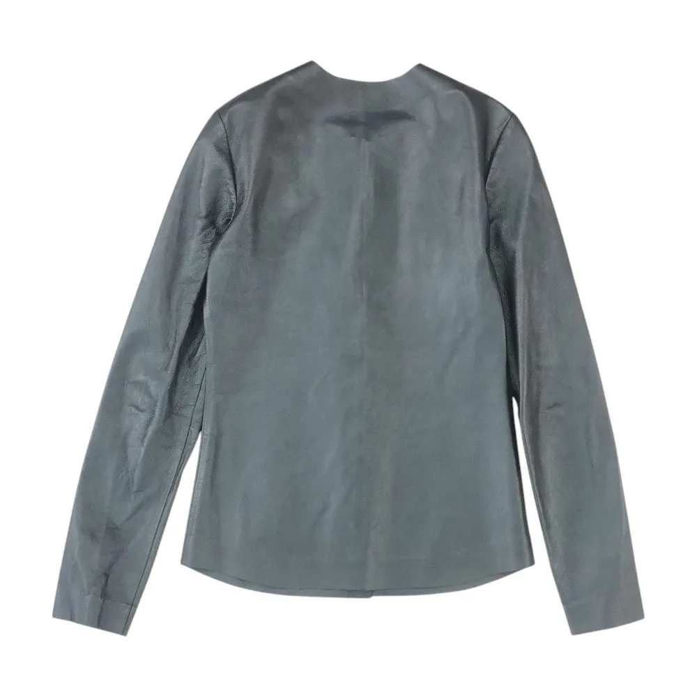 Black Metallic Nappa Leather Thales Jacket