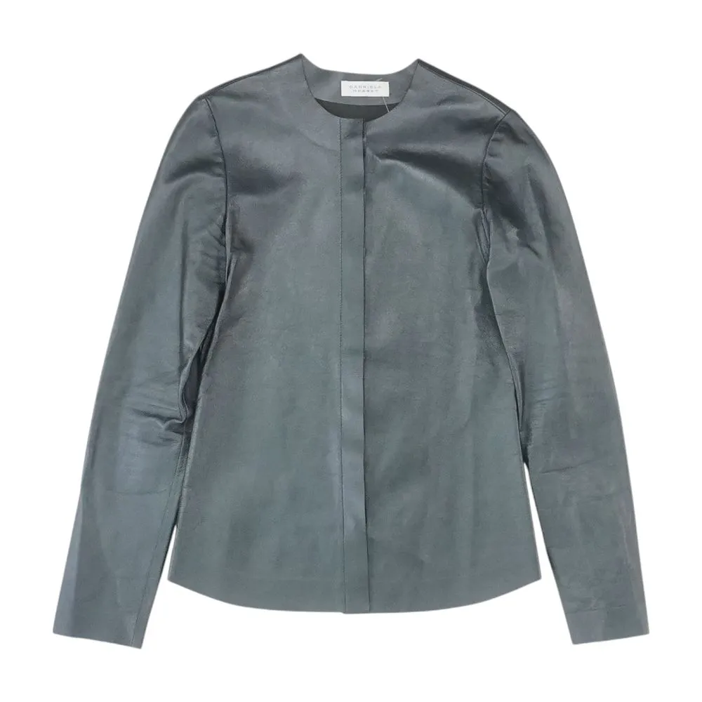 Black Metallic Nappa Leather Thales Jacket