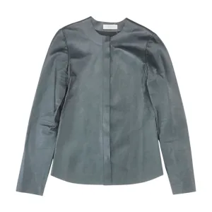 Black Metallic Nappa Leather Thales Jacket