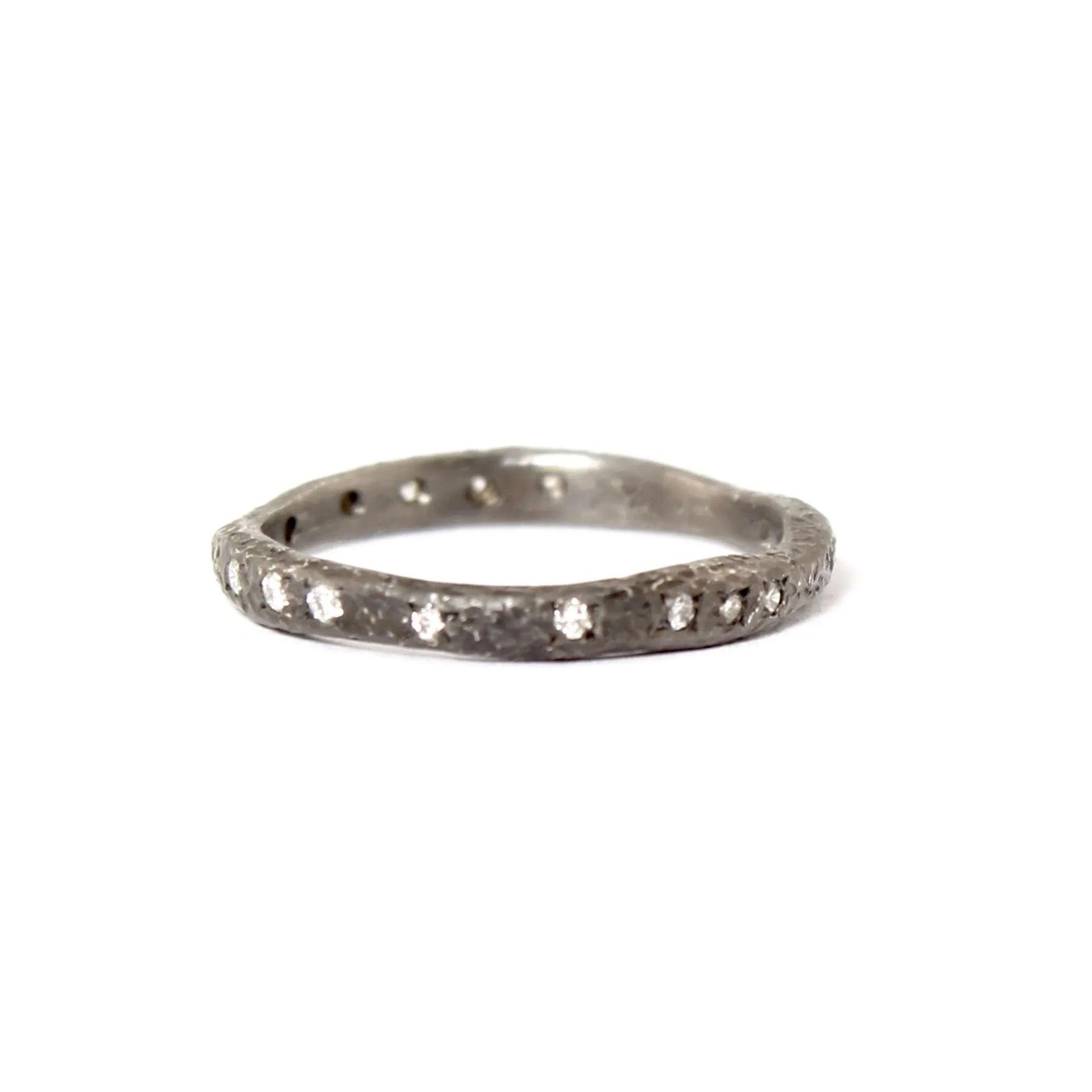 Black Rhodium Plated with Diamonds Ring by Yasuko Azuma