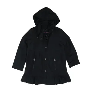 Black Solid Rain Jacket