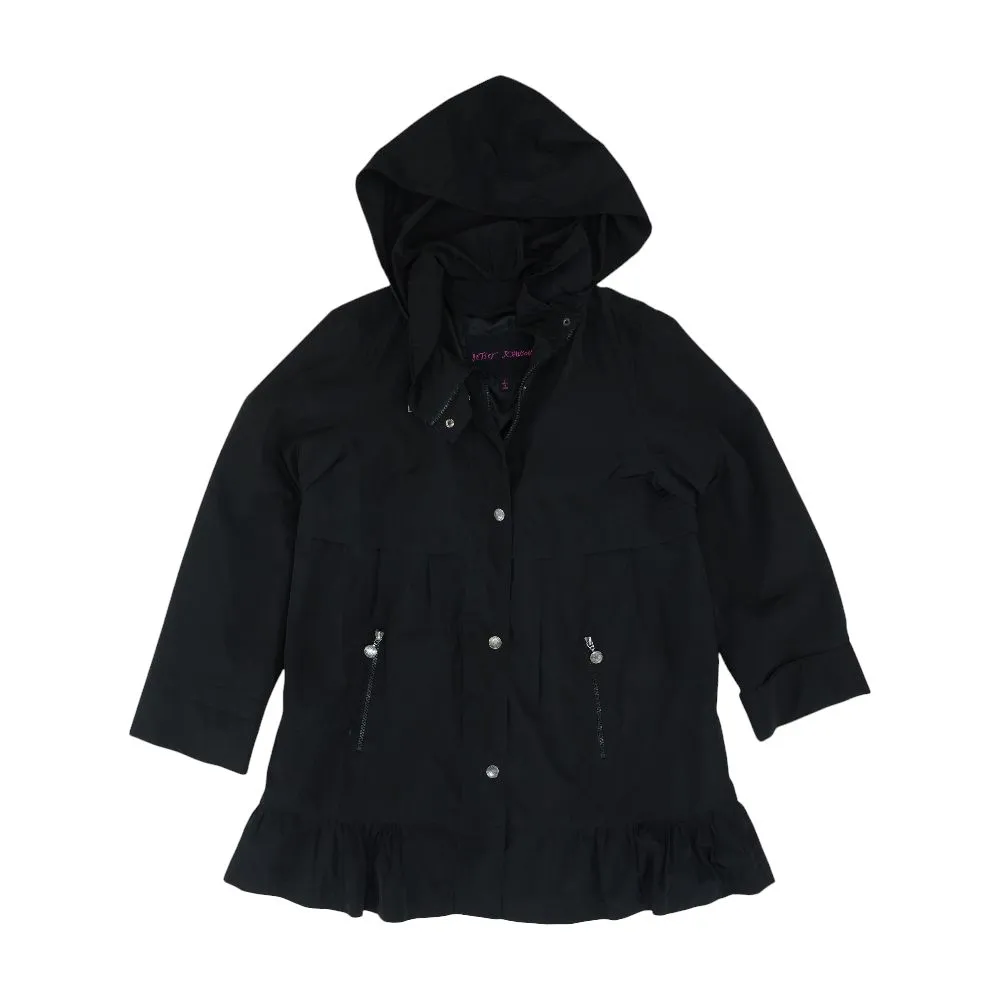 Black Solid Rain Jacket