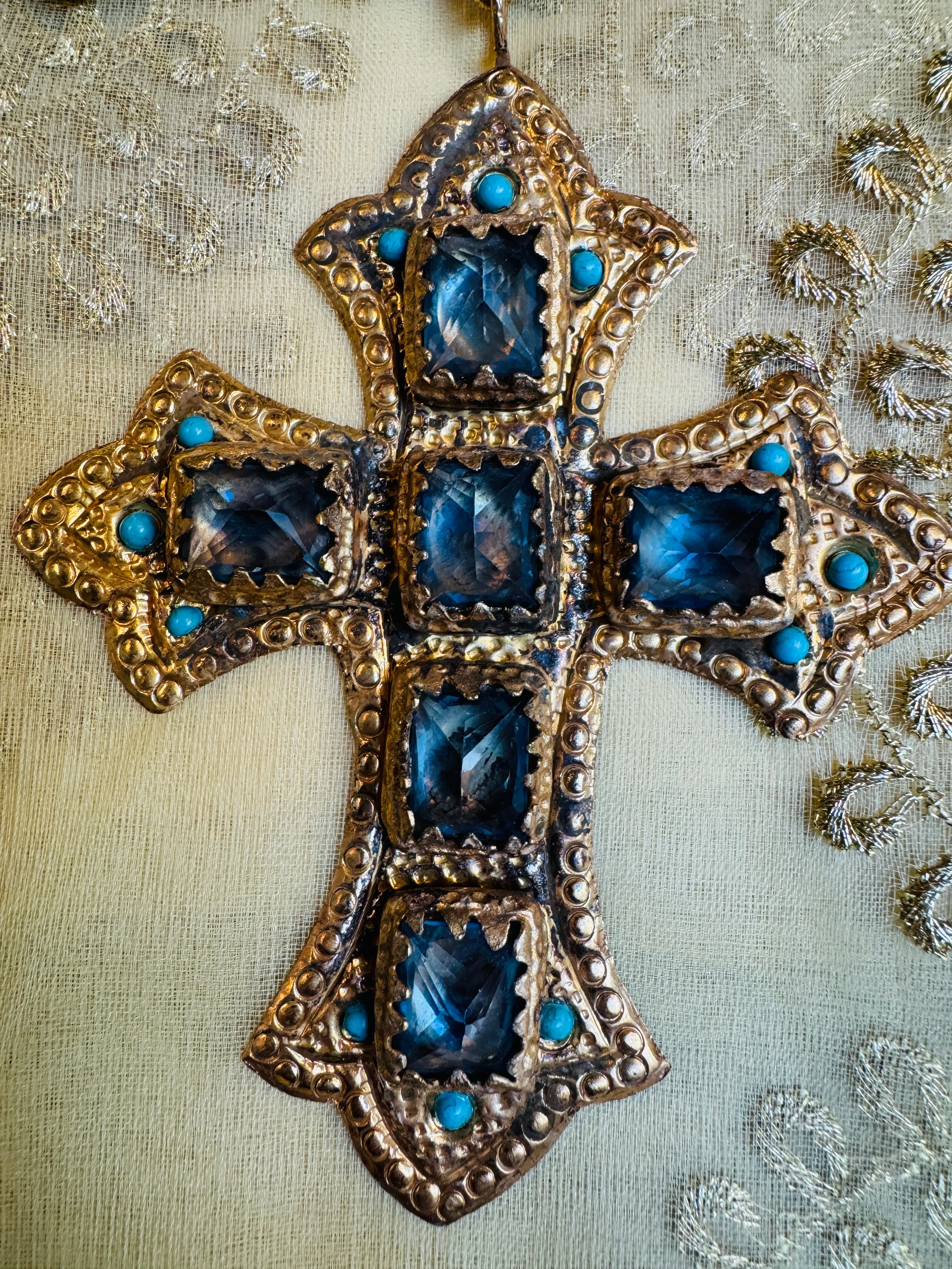 BLING CROSS PEARL NECKLACES