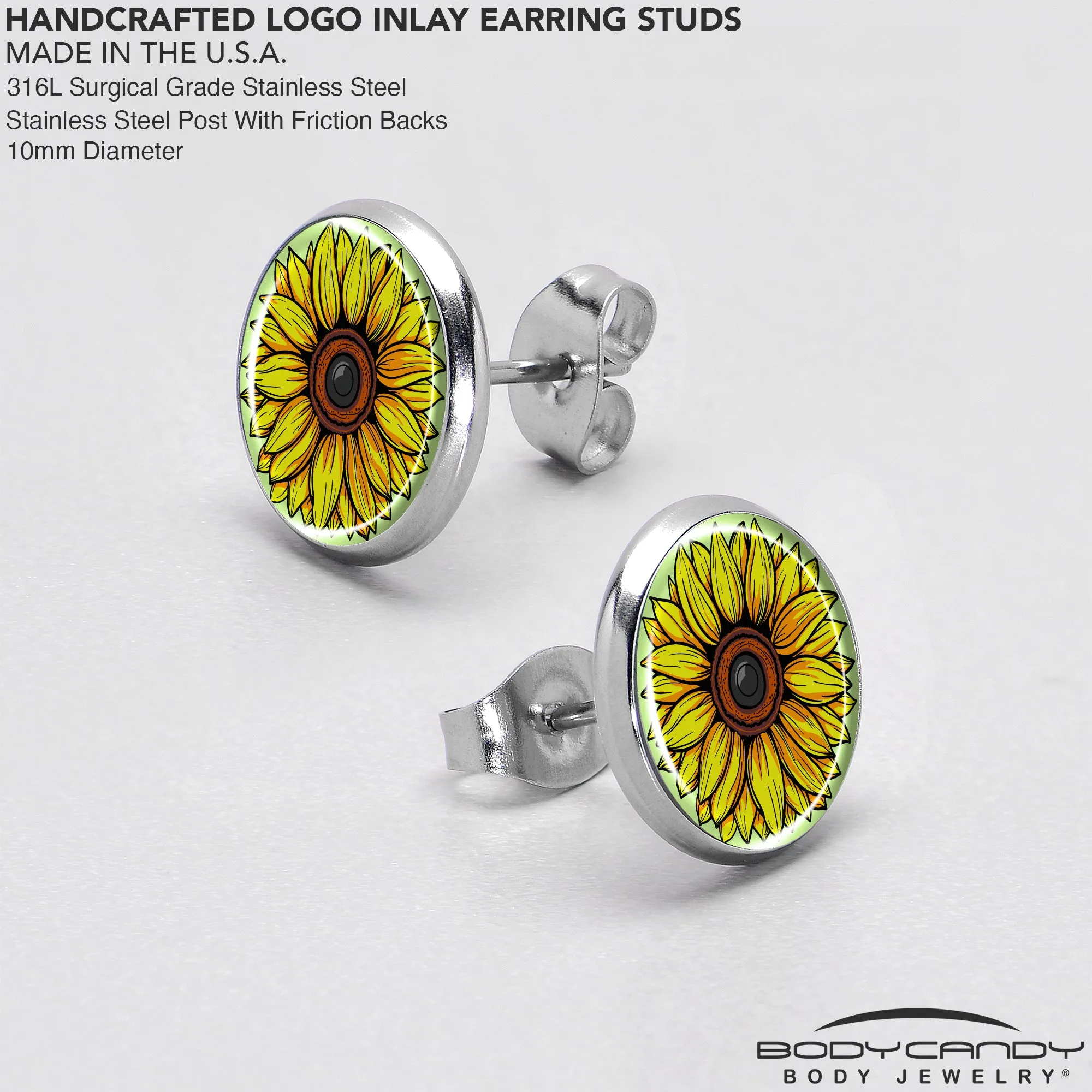 Blossom Creation Yellow Sunflower Stud Earrings