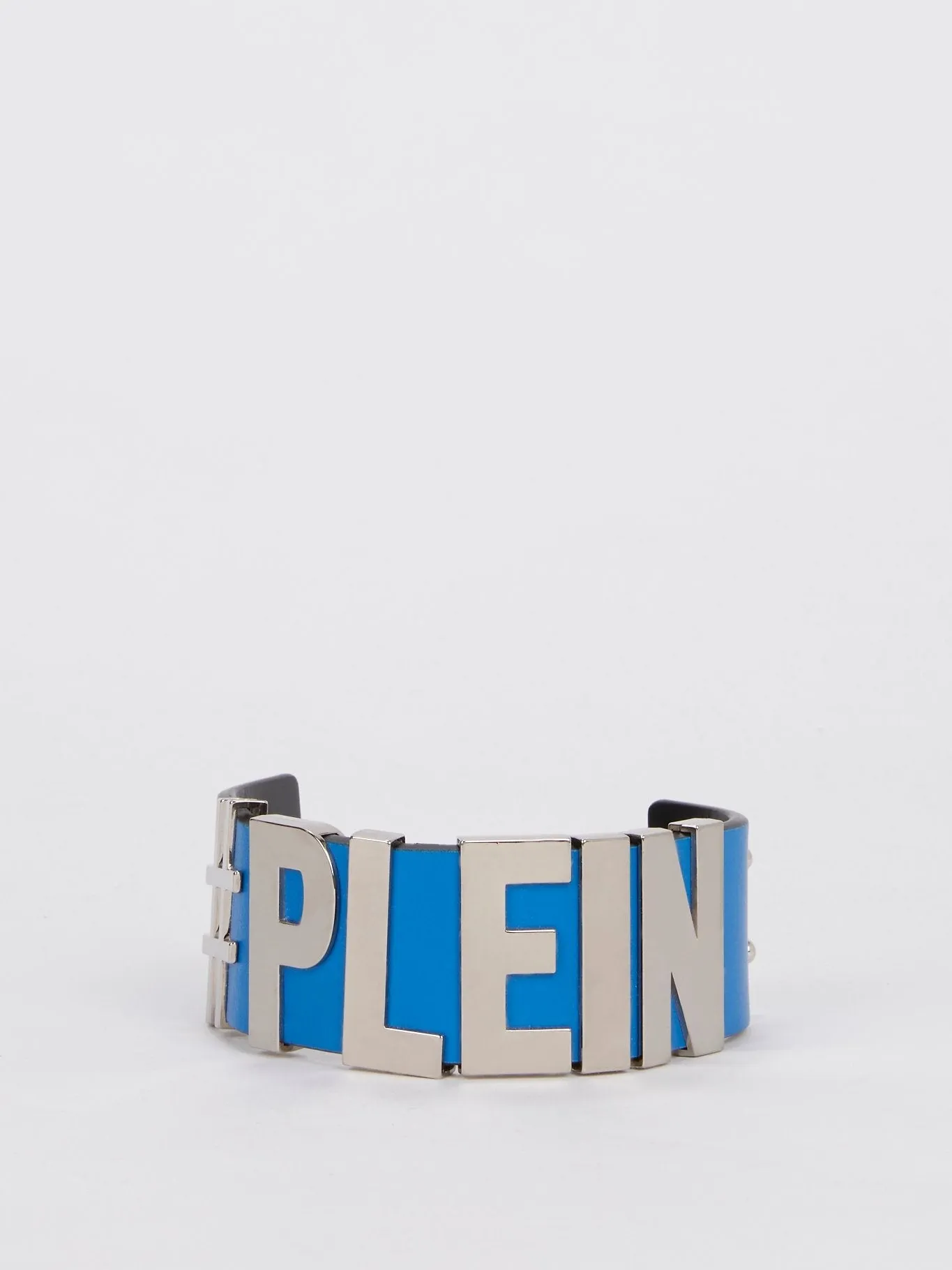 Blue Logo Embellished Statement Bracelet