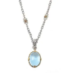Blue Topaz Pendant on Chain