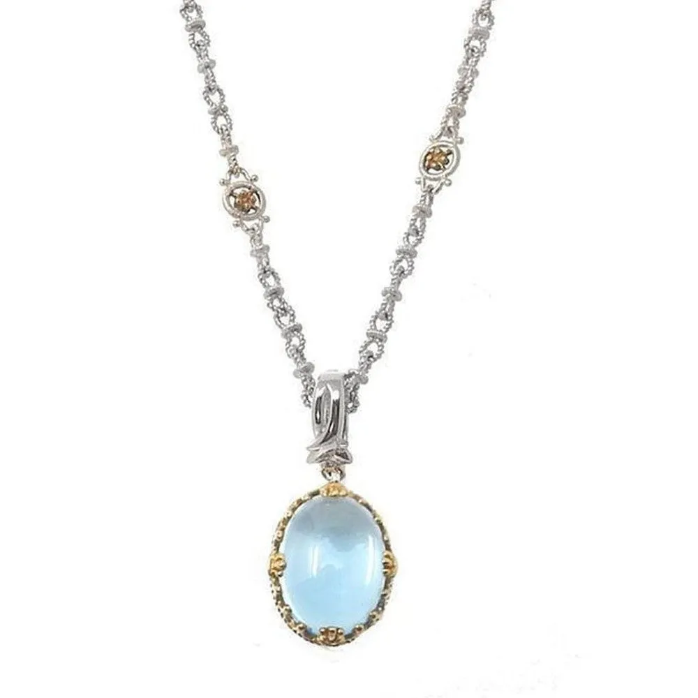 Blue Topaz Pendant on Chain