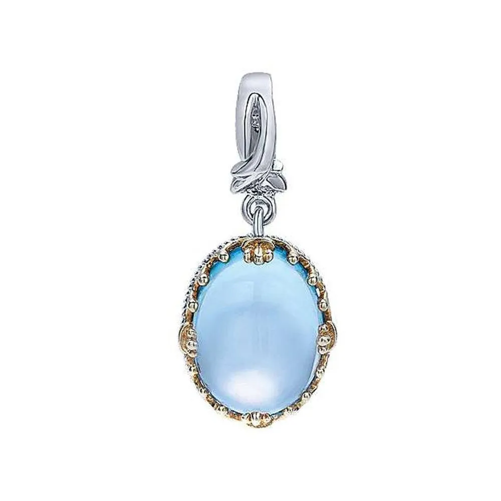 Blue Topaz Pendant on Chain
