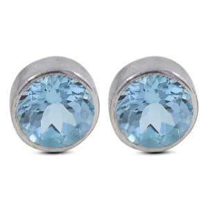 Blue Topaz Silver Studs Earring