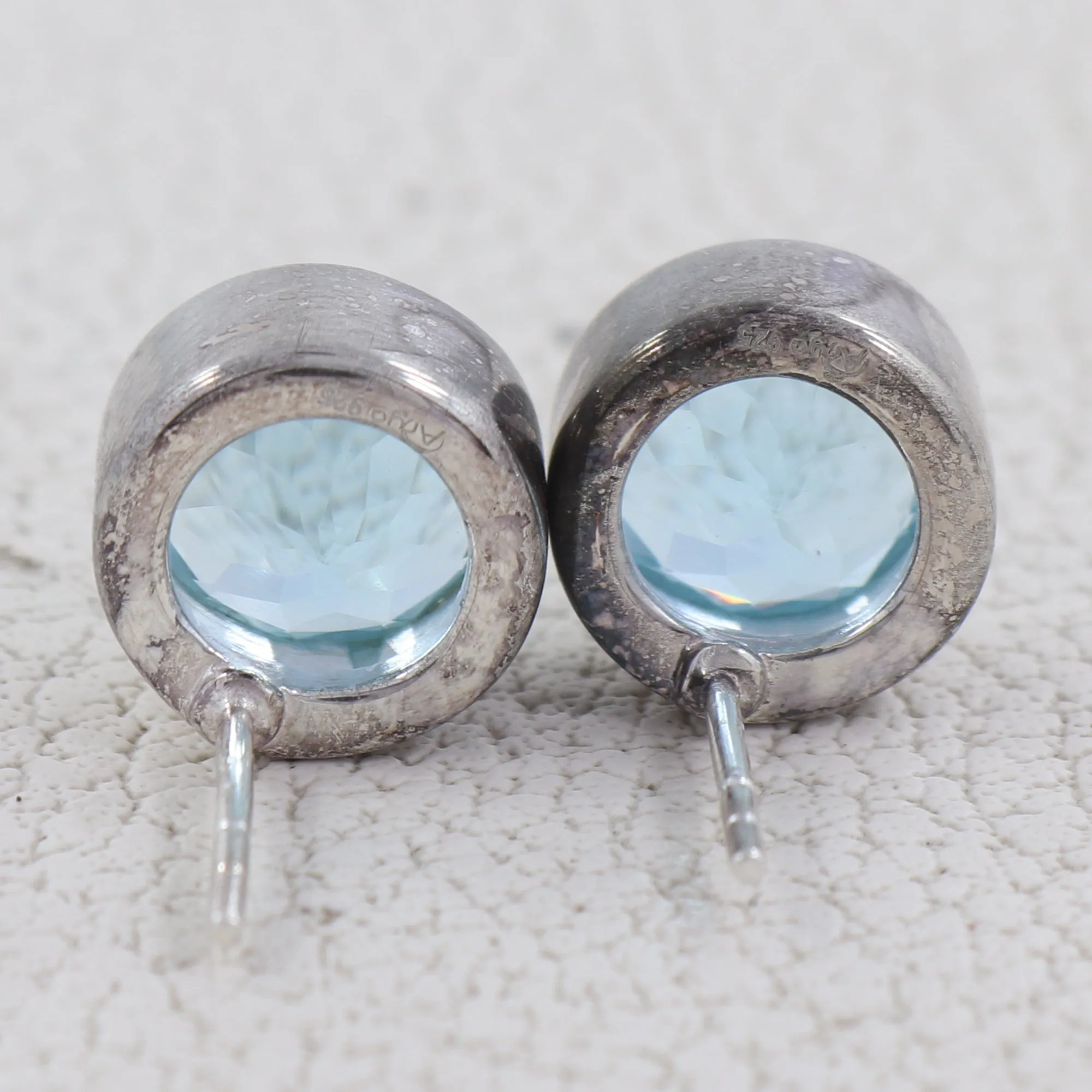 Blue Topaz Silver Studs Earring