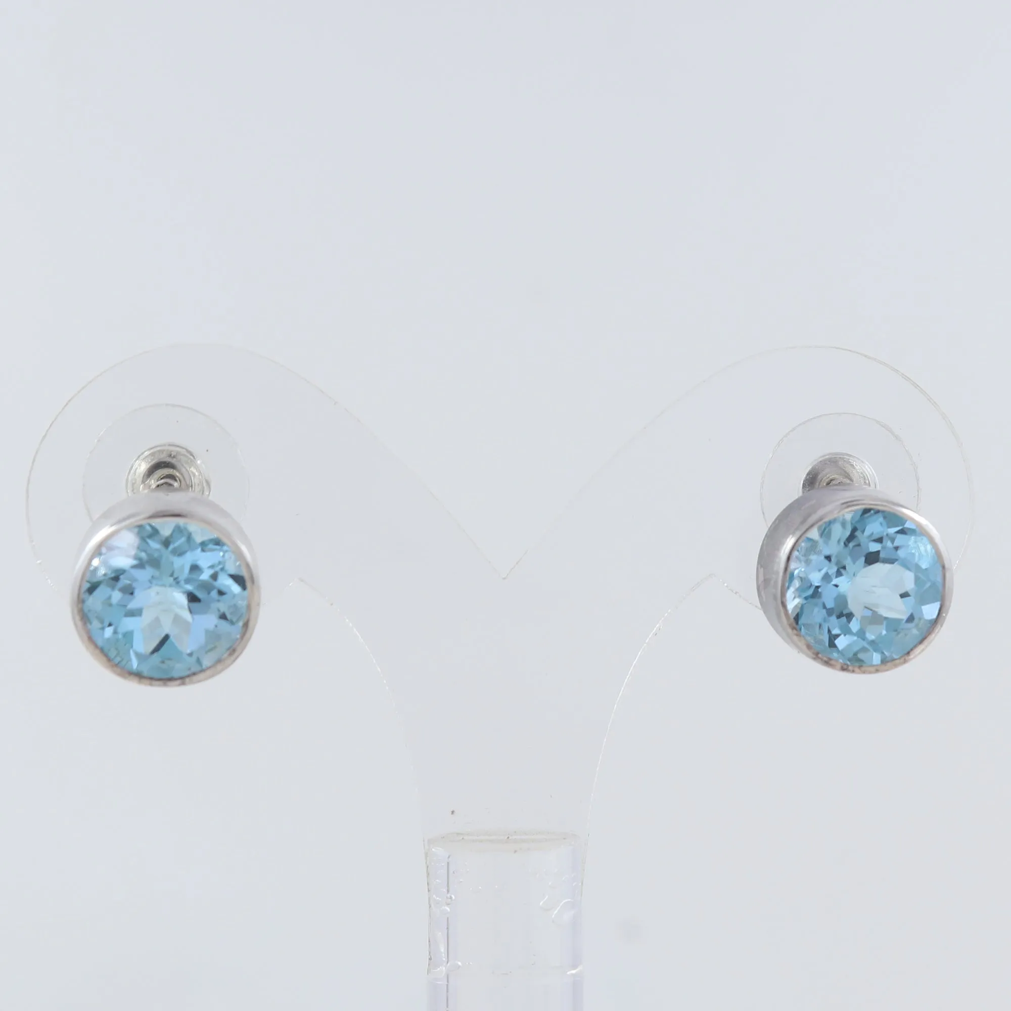 Blue Topaz Silver Studs Earring