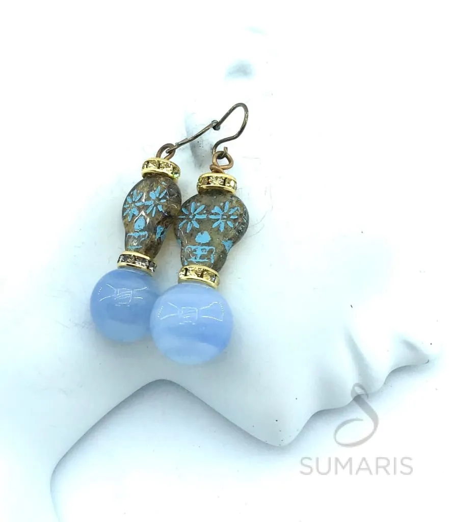 BLUE VOODOO STATEMENT EARRINGS
