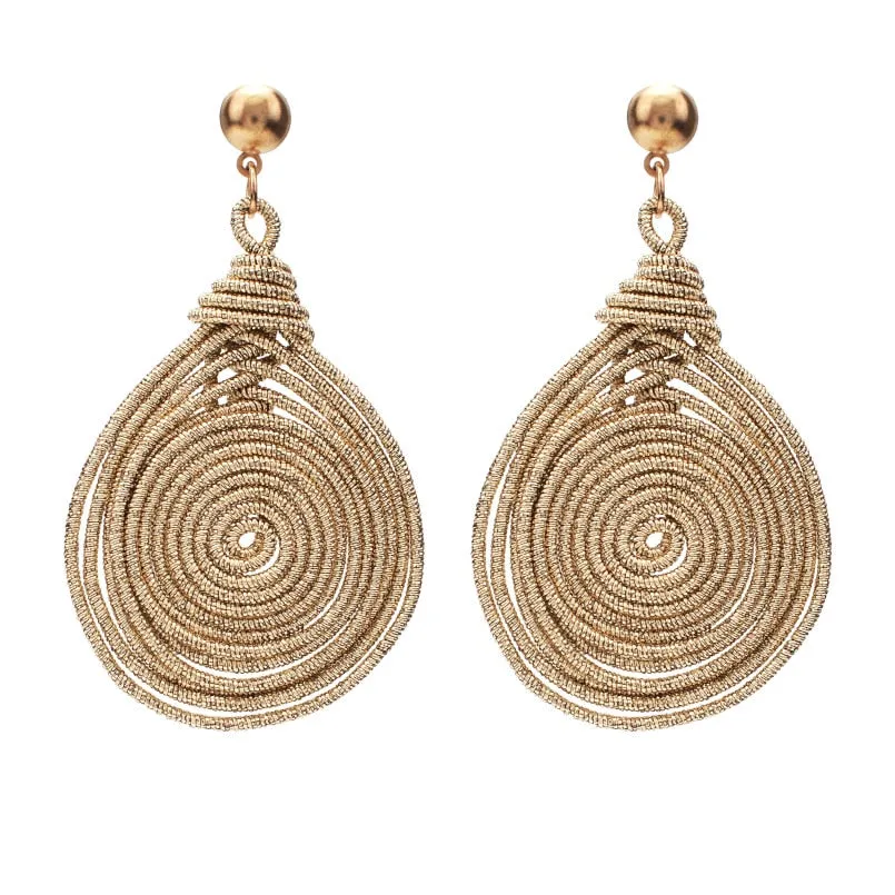 Bohemian Spiral Round Statement Earrings
