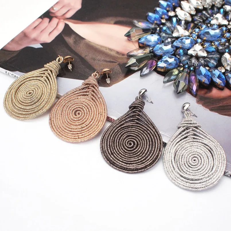 Bohemian Spiral Round Statement Earrings