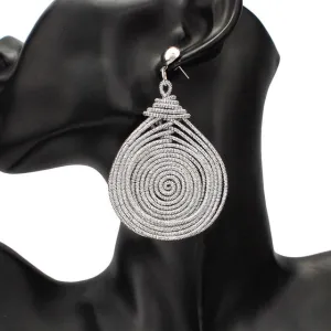Bohemian Spiral Round Statement Earrings