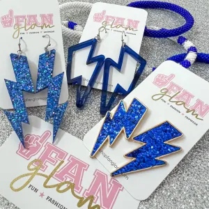 BOLT STATEMENT EARRINGS BLUE