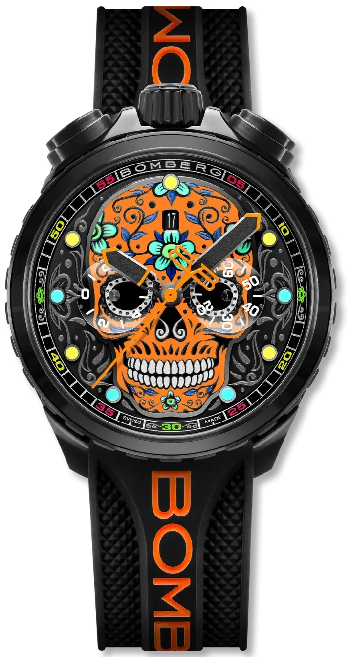 Bomberg Sugar Skull Orange Watch