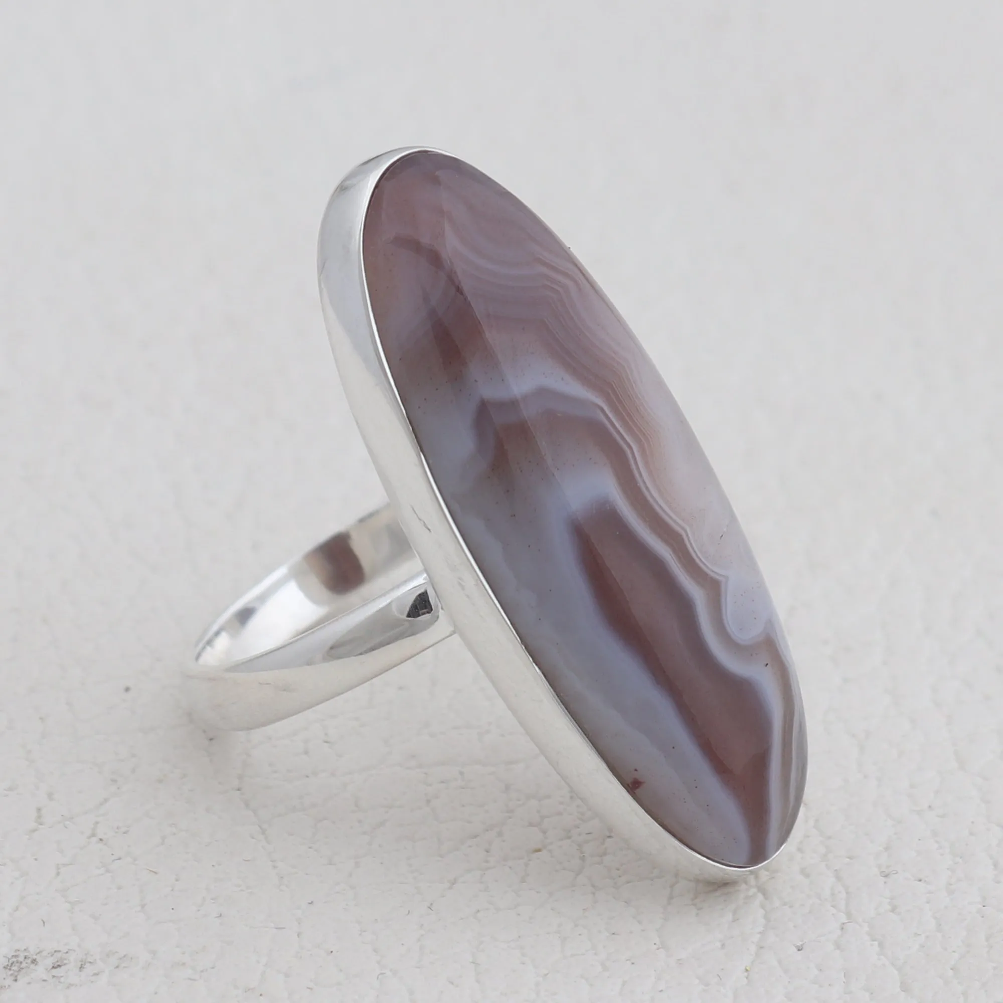 Botswana Agate Silver Ring
