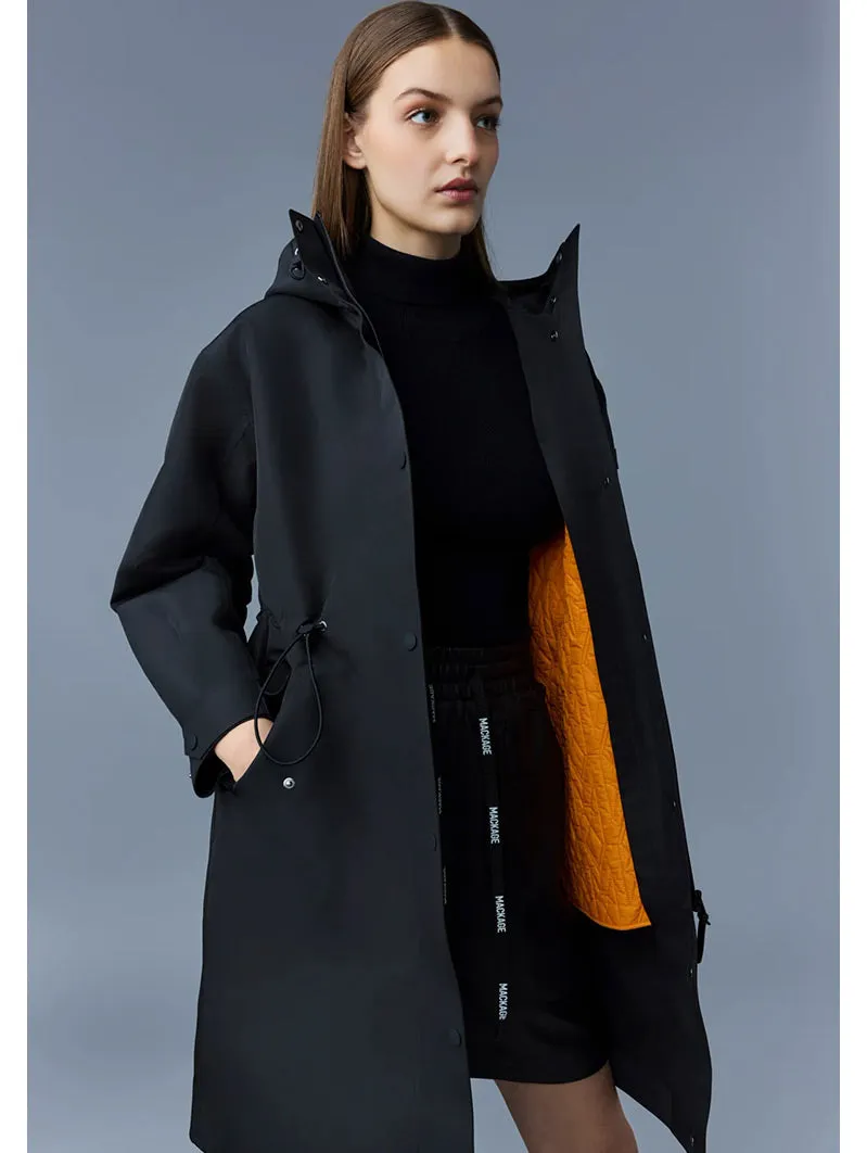 BREER Long 2-in-1 Rain Parka with Removable Liner Black