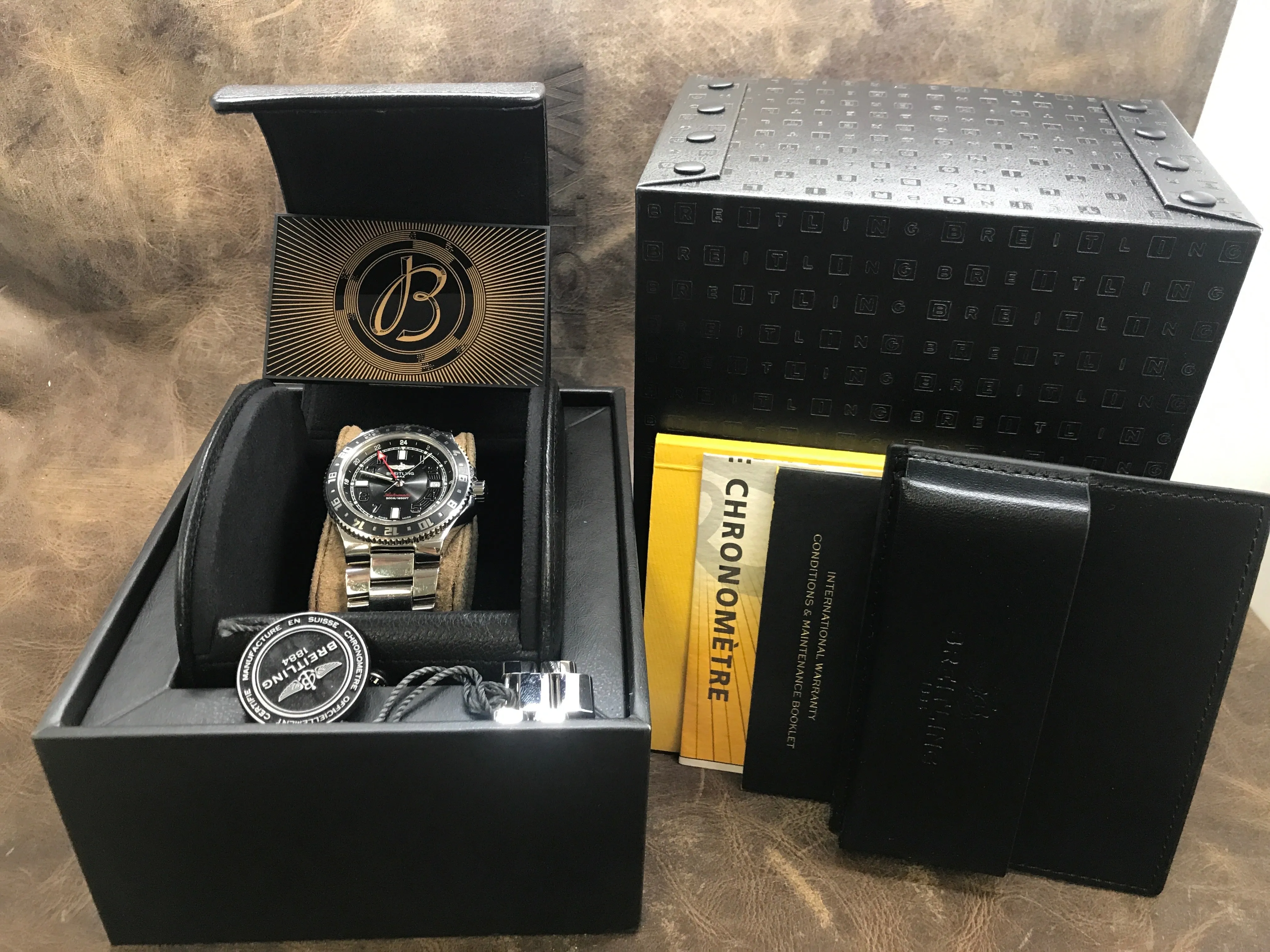 Breitling Superocean A3238011/BA38 Black Dial Automatic Men's Watch