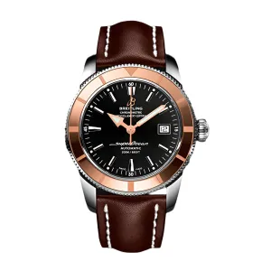 Breitling Superocean Heritage Brown Leather Strap Black Dial Automatic Watch for Gents - U1732112/BA61BRCT