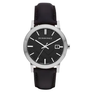 Burberry Black Leather Strap Black Dial Quartz Watch for Gents - BU9009