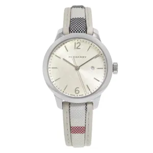 Burberry Multicolor Leather Strap Cream Dial Quartz Watch for Ladies - BU10113