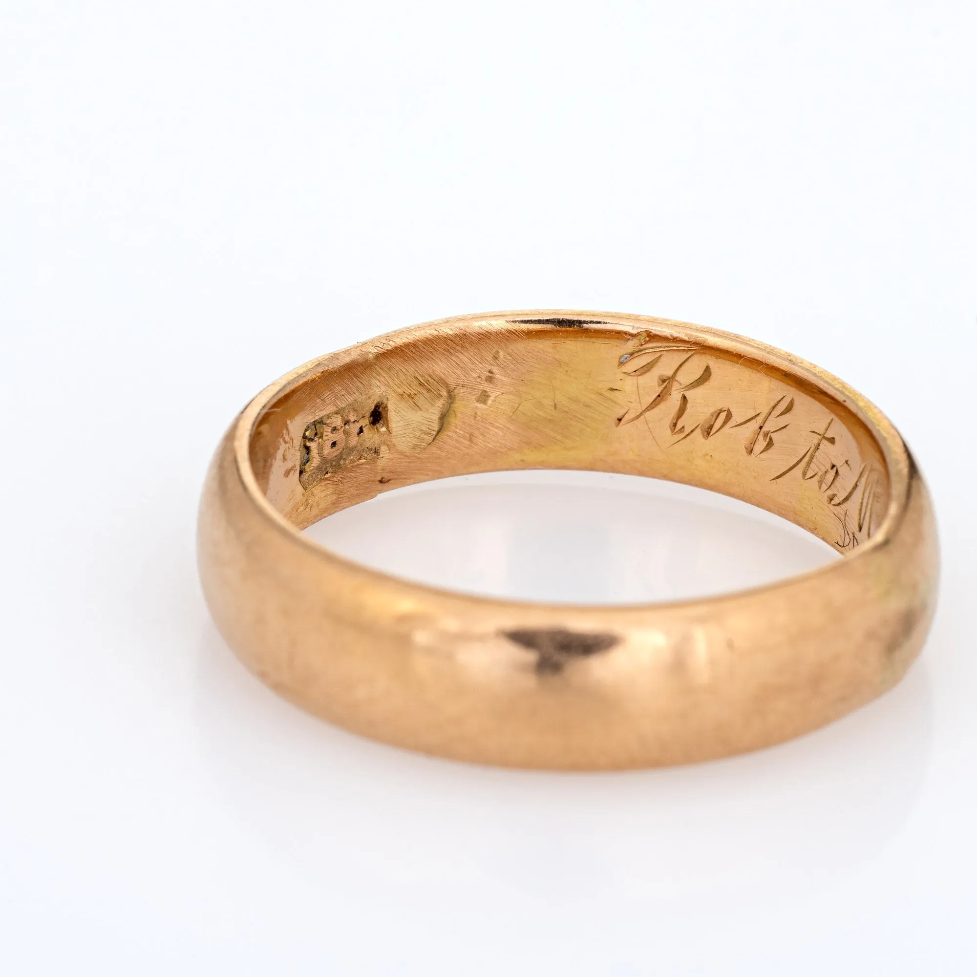 c1899 Antique Victorian Wedding Band Sz 5 Vintage Ring 18k Yellow Gold 5mm
