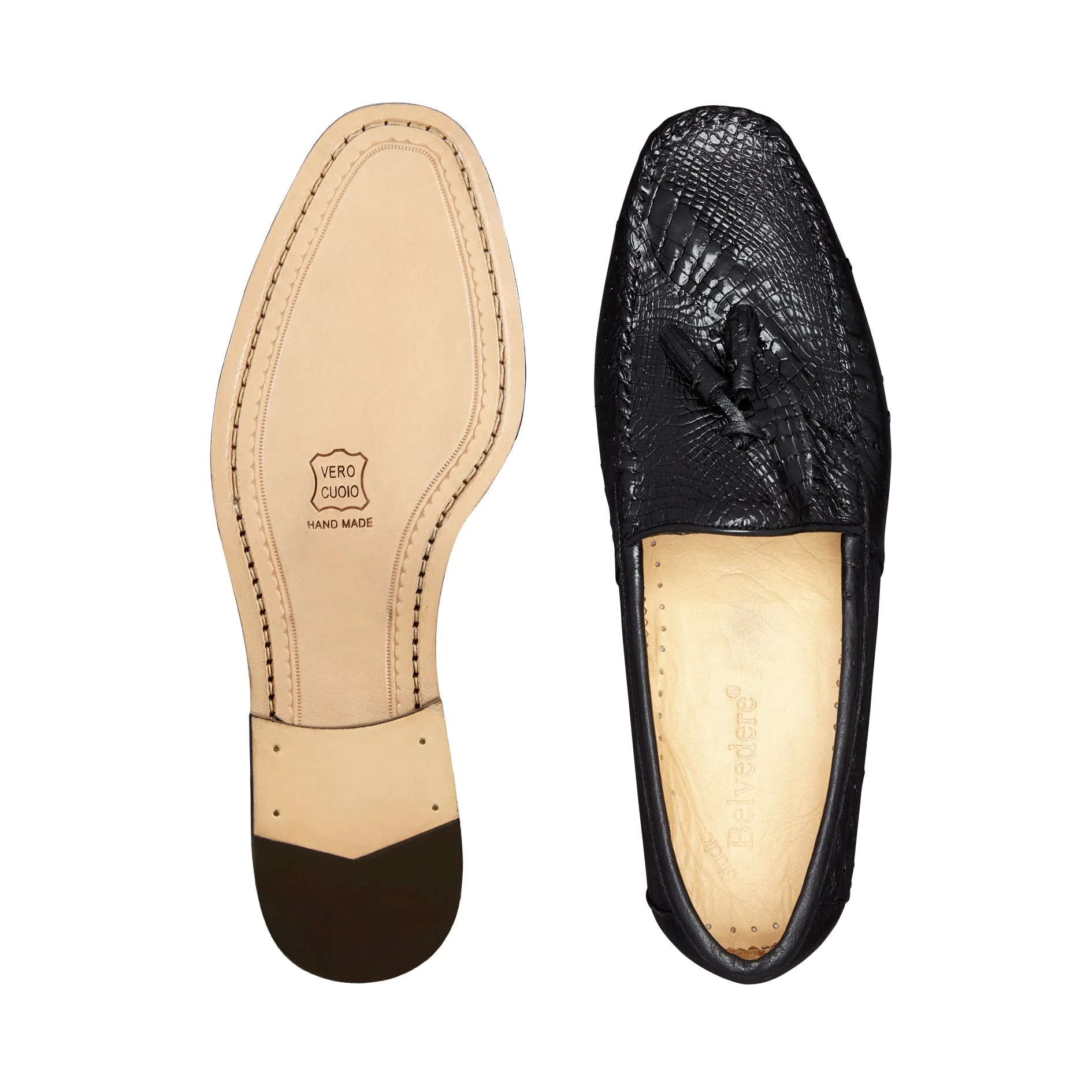 Caiman and Ostrich Loafer